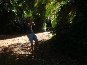 Tarzan im botanischen Garten in Entebbe